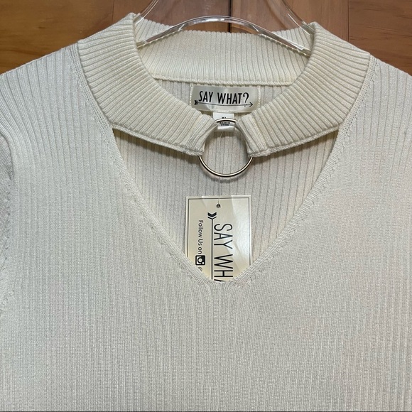 Say What? Ivory Sweater Dress Size XL NWT - Picture 6 of 7